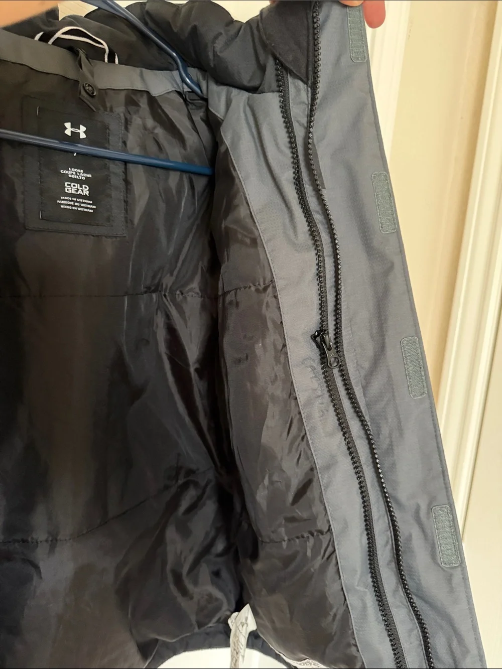 Under Armour Boys' Black and Gray Hooded Puffer Jacket